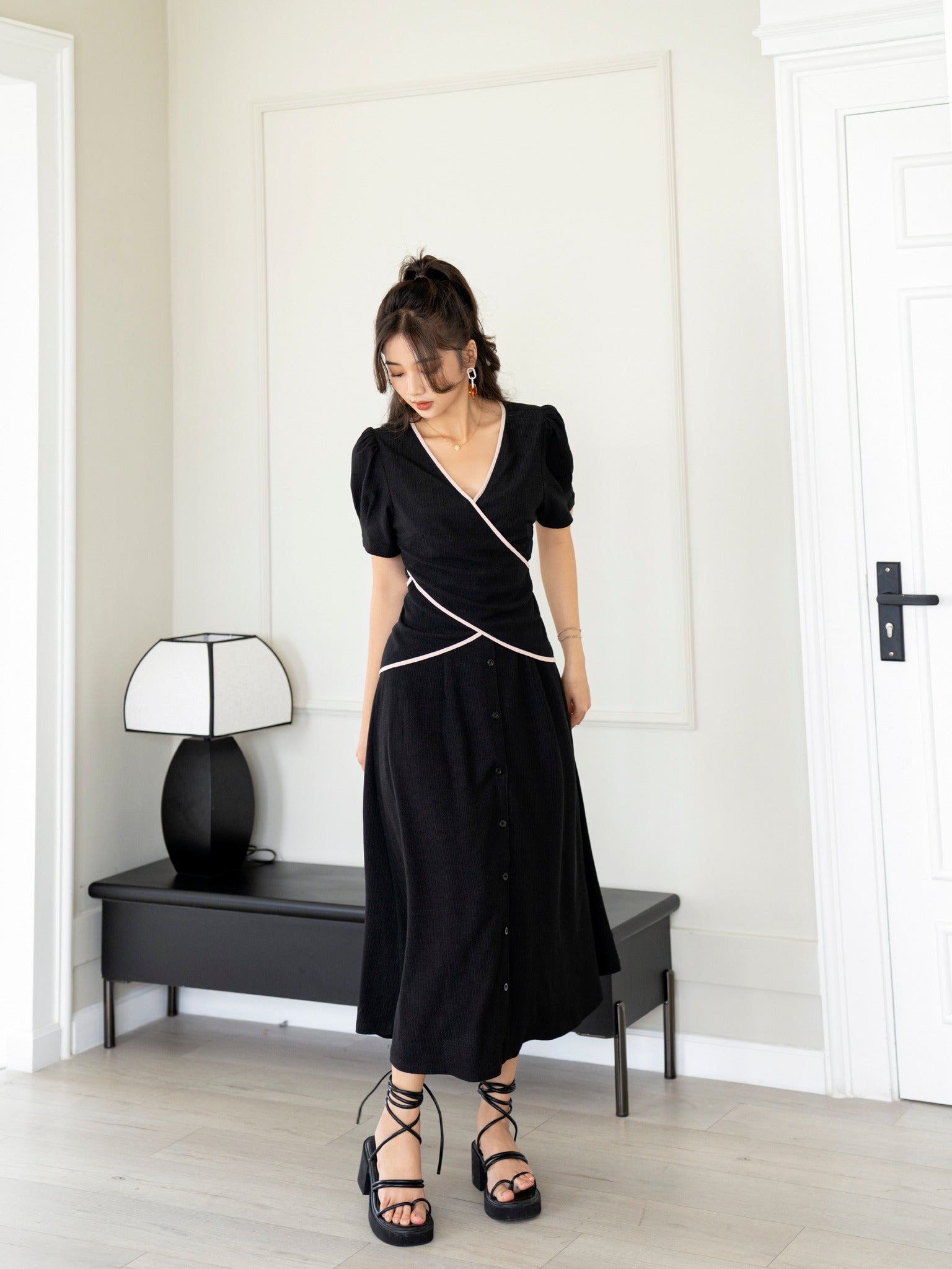 maxi dress with lining Strappy Underwire Seam Bodysuit Lining Detail Maxi Dress In Chocolate Brown | EGO US