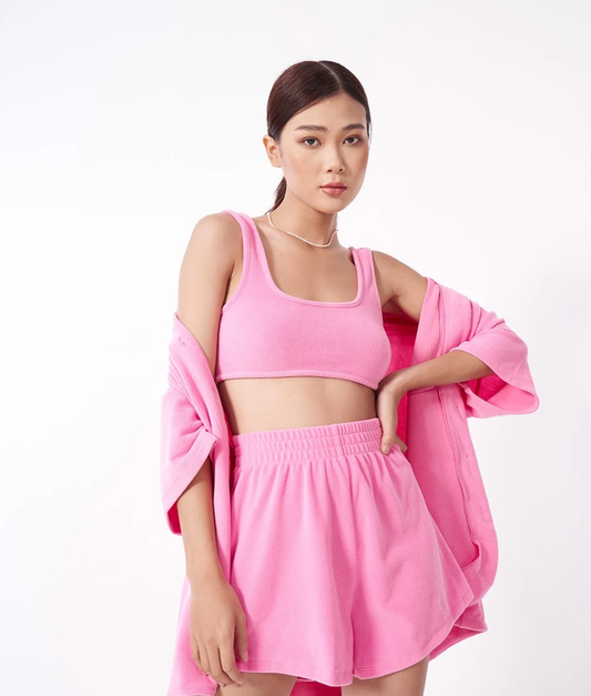 Dottie Pink Cotton Feather Shorts Q0257 - Gu Fashion | Vietnam Fashion Store