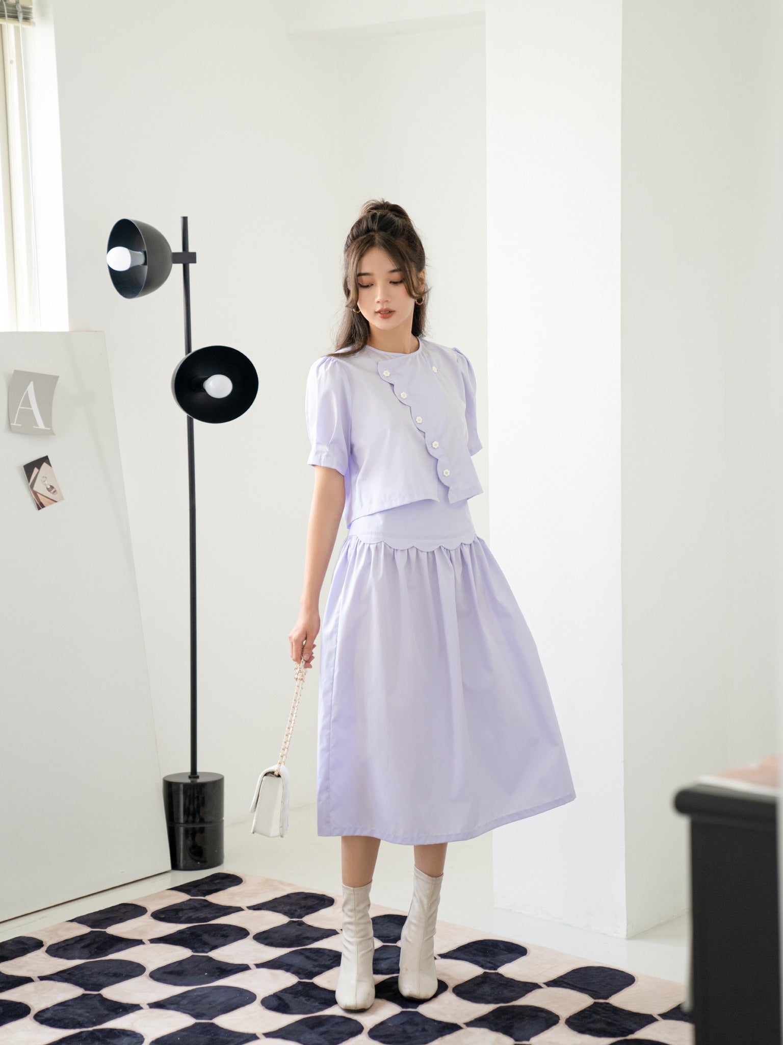 Esther Lavender Tunic Dress - Gu Fashion | Vietnam Fashion S Esther Lavender Tunic Dress - Gu Fashion | Vietnam Fashion S